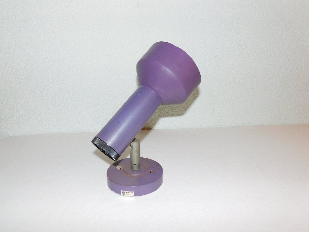 Vintage spot van Philips in paars, 20 cm lang en dsn 11 cm,, Verzamelen, Retro, Ophalen of Verzenden, Huis en Inrichting