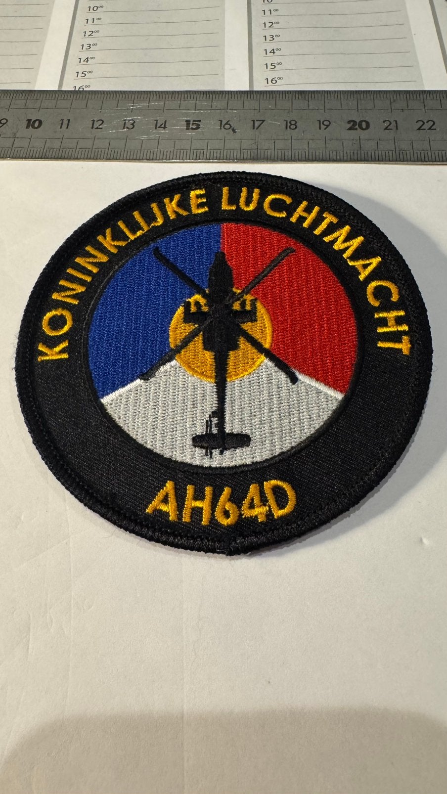 Patch luchtmacht klu roundel AH-64D apache 301 sqn, Verzamelen, Ophalen of Verzenden, Zo goed als nieuw, Patch, Badge of Embleem
