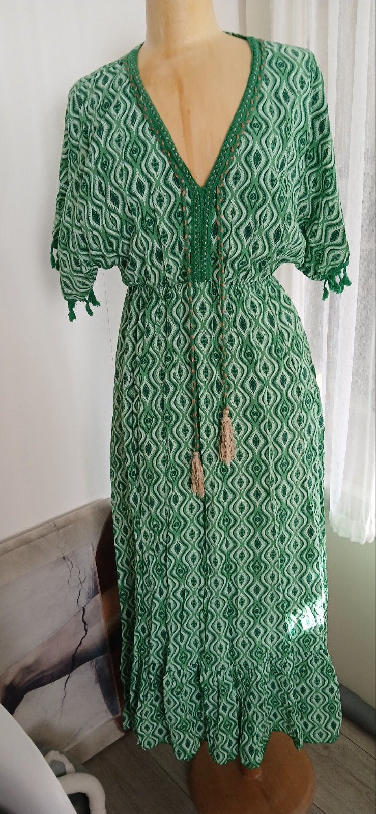 2 schattige nieuwe ibiza maxi zomerjurken maten M, Verzenden, Nieuw, Maat 38/40 (M), Onder de knie