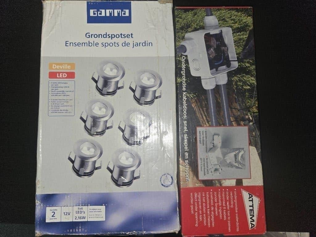 Grondspot set met kabeldoos, Ophalen, Minder dan 50 watt, Nieuw, Netvoeding