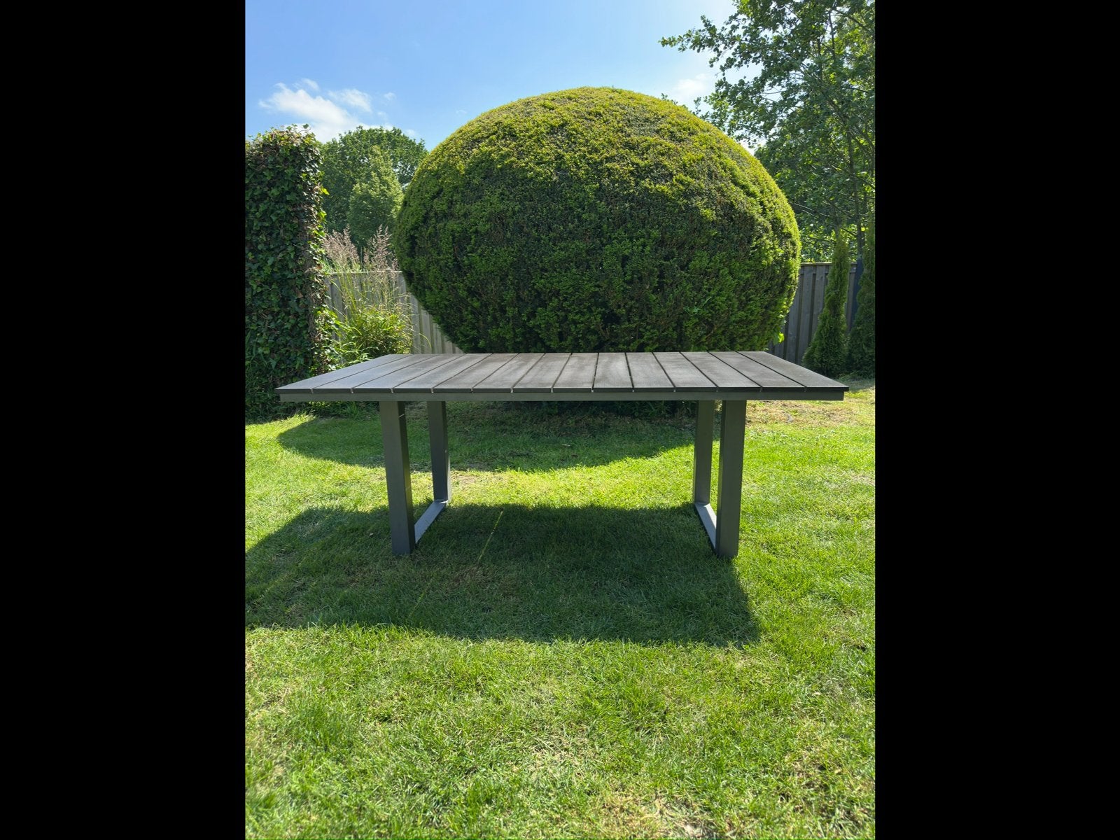 Tuintafel grijs van het merk Bellagio met polywood blad, Tuin en Terras, Tuintafels, Ophalen, Zo goed als nieuw, Rechthoekig, Aluminium