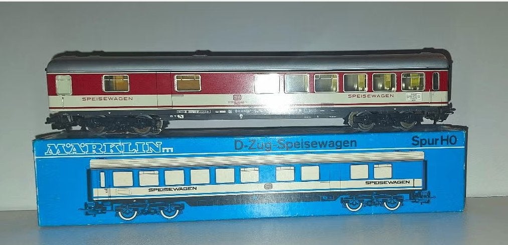 Marklin H0 4054 - Restauratierijtuig DB binnenverlichting, Hobby en Vrije tijd, Modeltreinen | H0, Wisselstroom, Gebruikt, Wagon