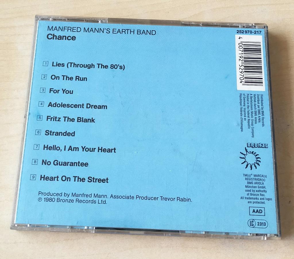 Manfred Mann's Earth Band - Chance CD 1980/1989, Ophalen of Verzenden, Gebruikt, Progressive
