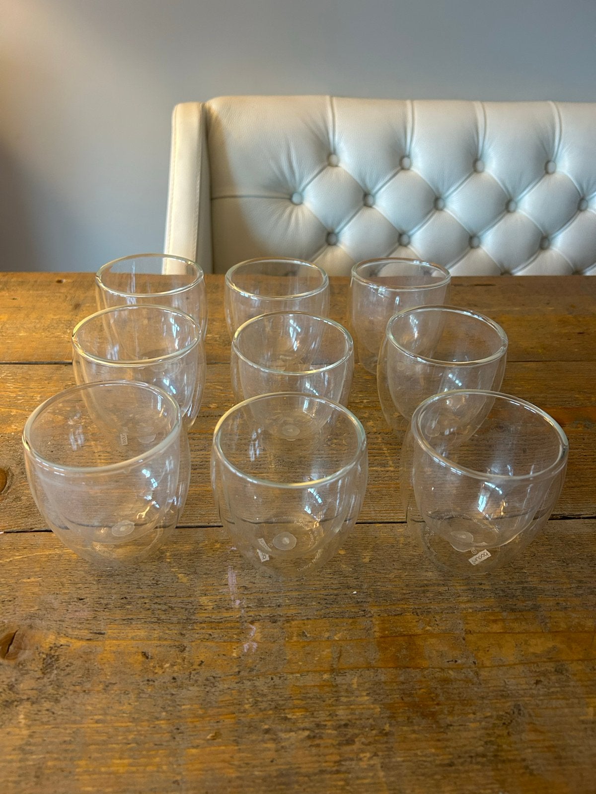 9 Bodum Pavina dubbelwandige glazen 0,25 cl - koffie/thee, Ophalen of Verzenden, Gebruikt, Glas, Bodum