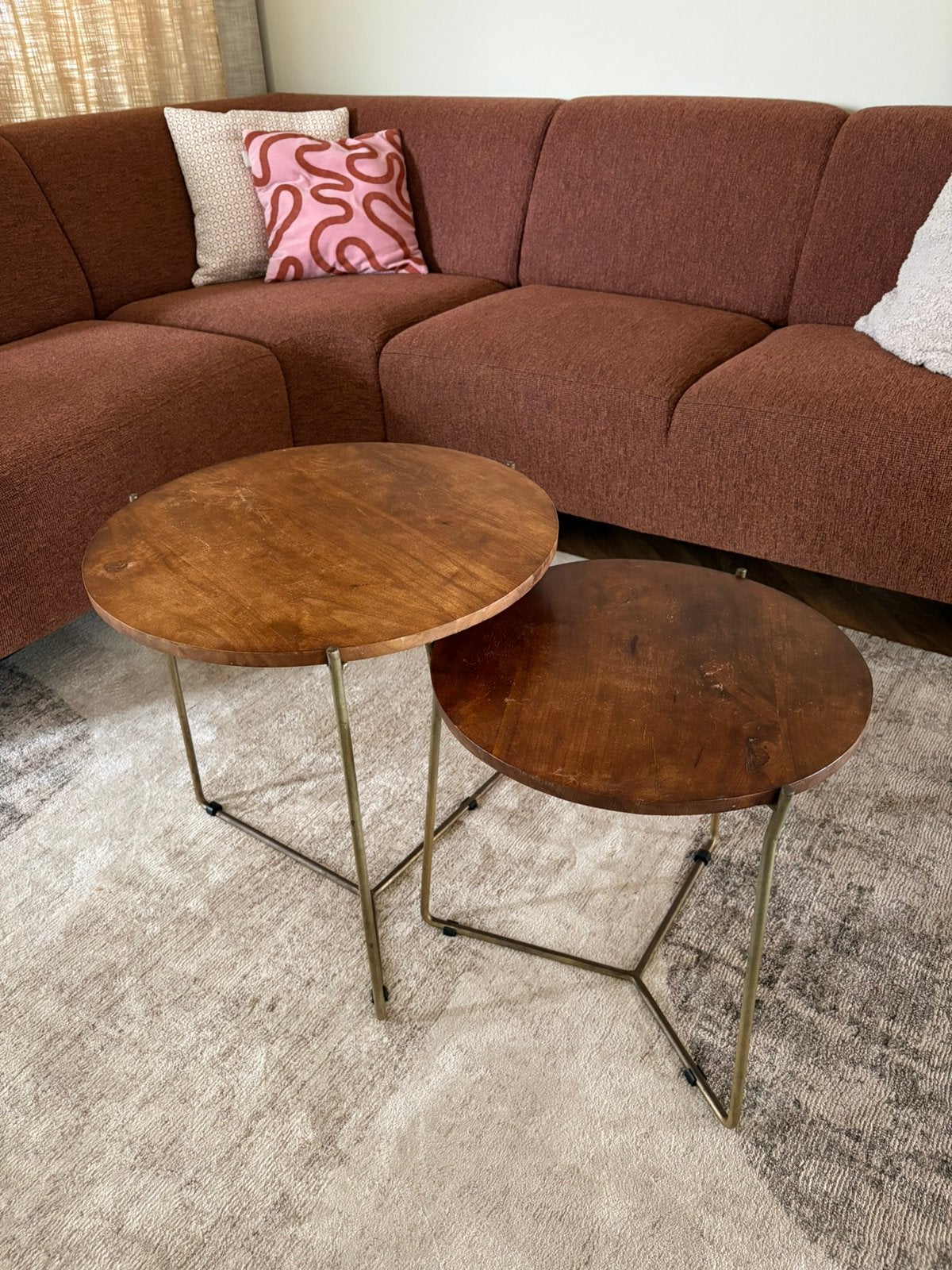 Salontafel set rond, Ophalen, Zo goed als nieuw, Rond, 50 tot 100 cm