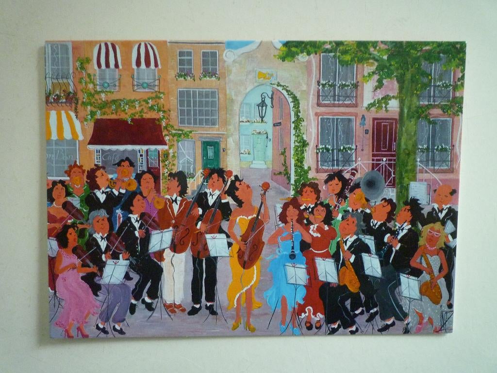 Kunstkaart concert in het zuiden viool, Ophalen of Verzenden, Voor 1920, Sterren en Beroemdheden