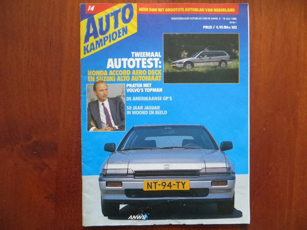 Autokampioen 14 1986 50 jaar Jaguar, Honda Accord VW Scooter, Ophalen of Verzenden, Zo goed als nieuw, Honda