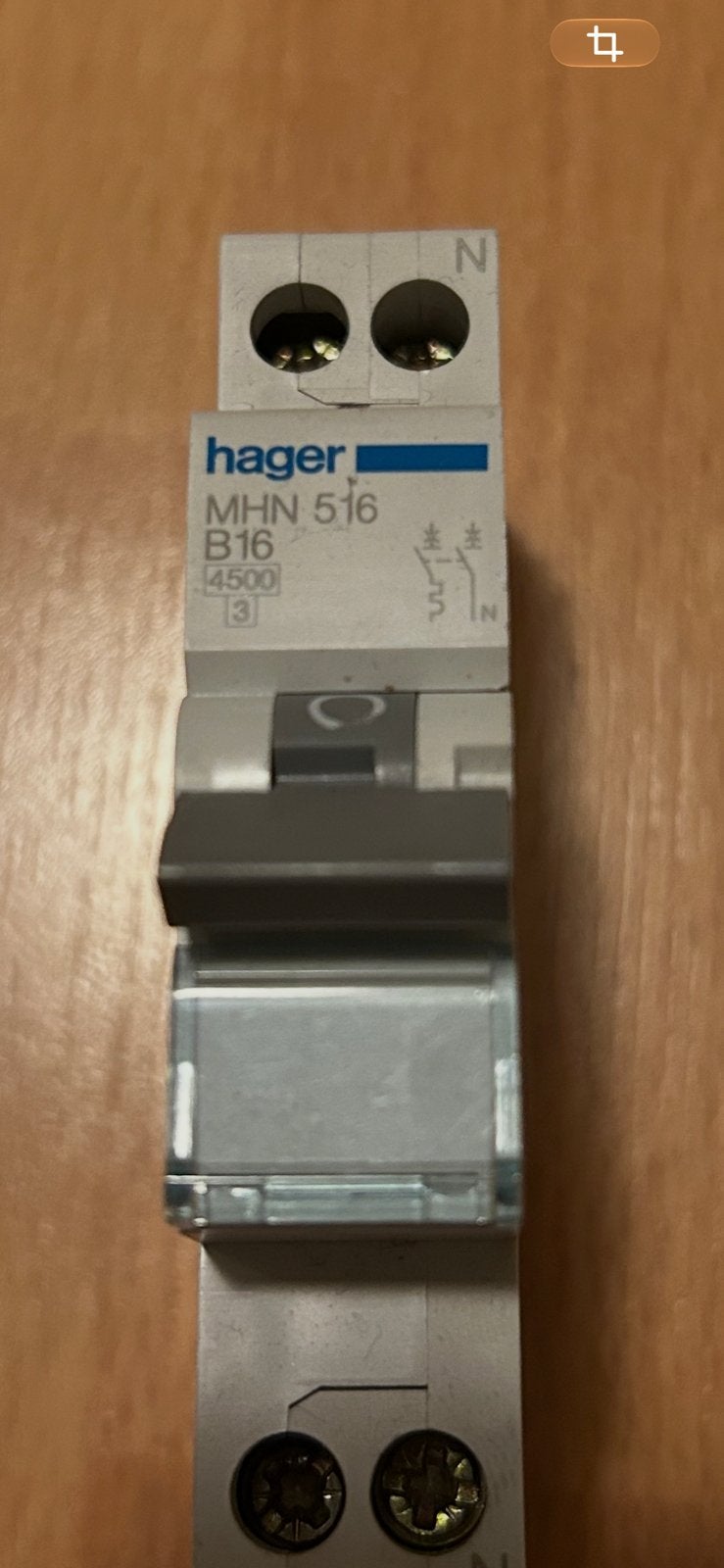 Hager b16 MHN 516 automaat, Doe-het-zelf en Verbouw, Ophalen of Verzenden, Gebruikt, Installatieautomaat