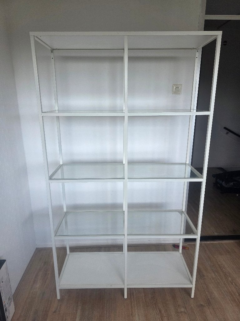 Vitrinekast Wit, Ophalen, Met plank(en), Gebruikt, Glas