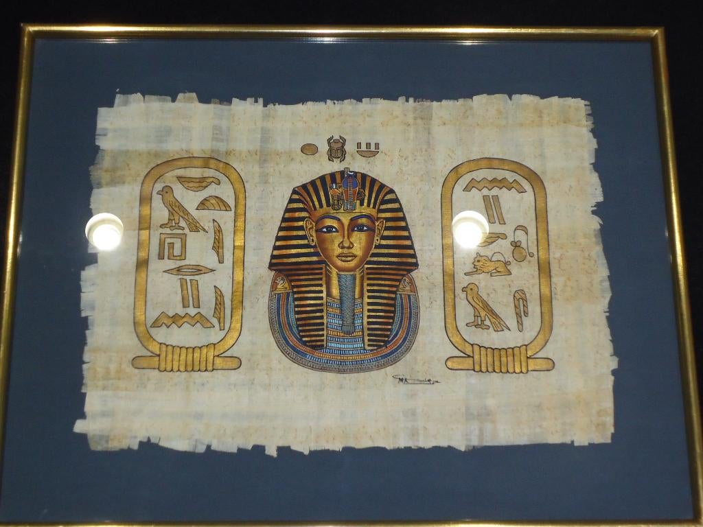 vintage EGYPTE papyrus Toutanchamon hiërogliefen Schleiper, Ophalen of Verzenden