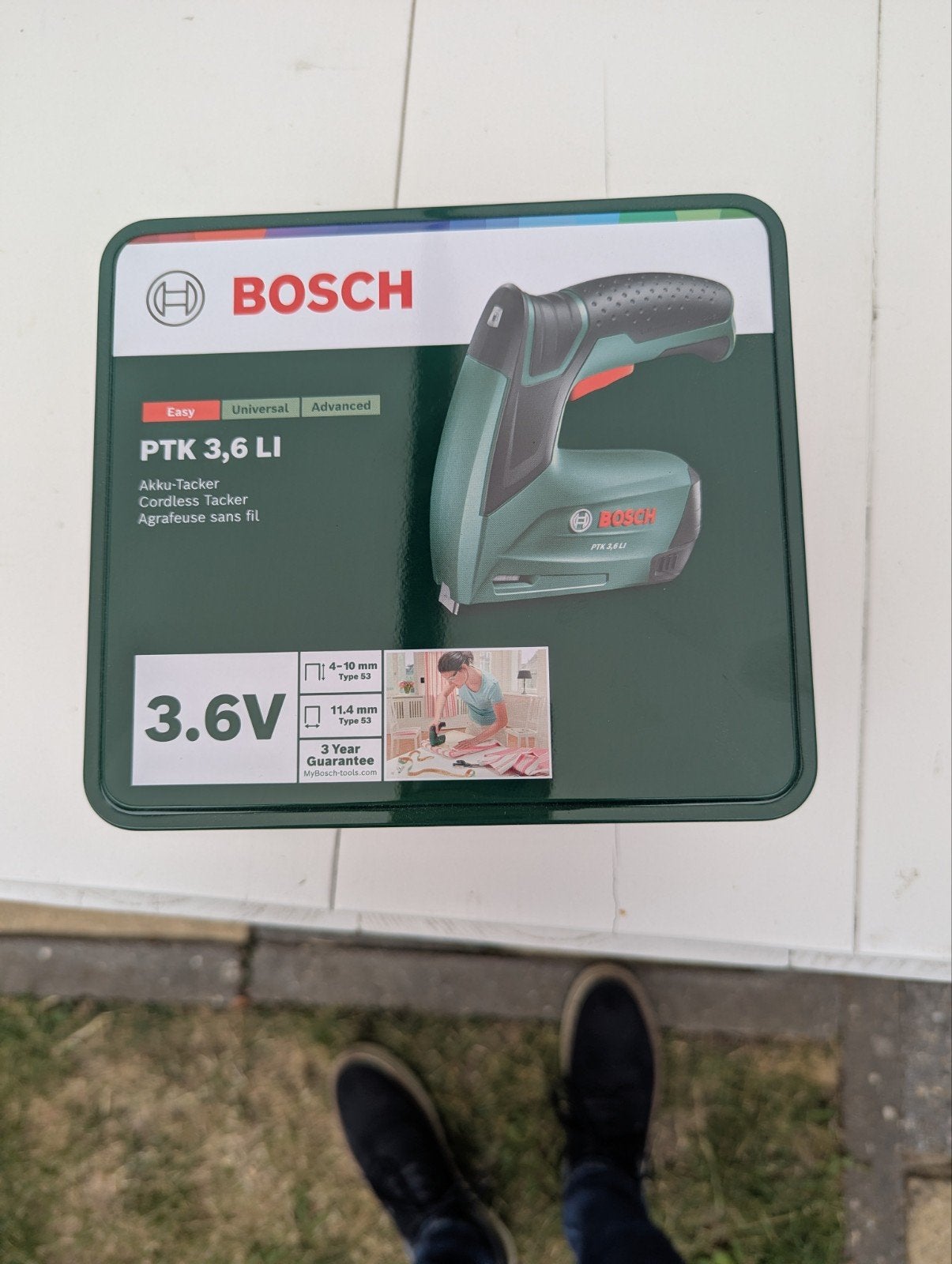 Bosch PTK 3.6 LI Accu-Tacker - Nieuw, Ophalen of Verzenden, Zo goed als nieuw, Tacker/nietmachine, Bosch