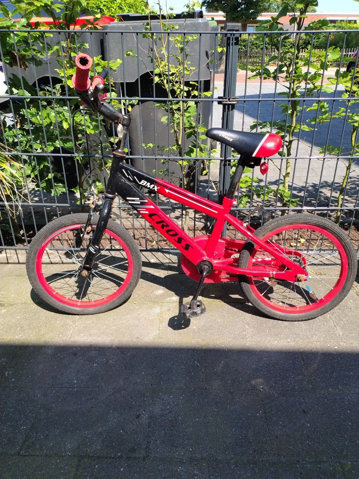 BMX Cross kinderfiets - Rood/Zwart 16 inch, Ophalen, Staal, Velgrem, Cross