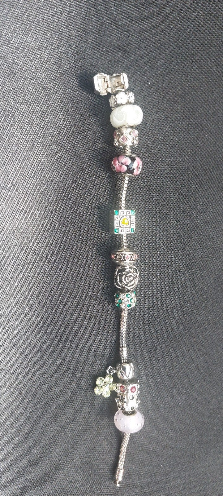 armband, Ophalen of Verzenden, Zilver, Staal, Met bedels of kralen