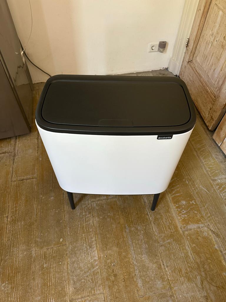 Brabantia Bo Touch Bin - 3 x 11L - Wit, Ophalen, 50 tot 75 cm, Zo goed als nieuw, Metaal