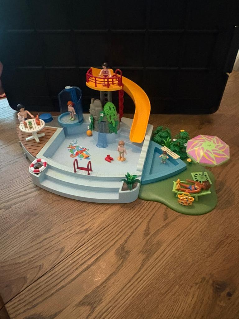 Playmobil 4858 zwembad met glijbaan, Ophalen of Verzenden, Gebruikt