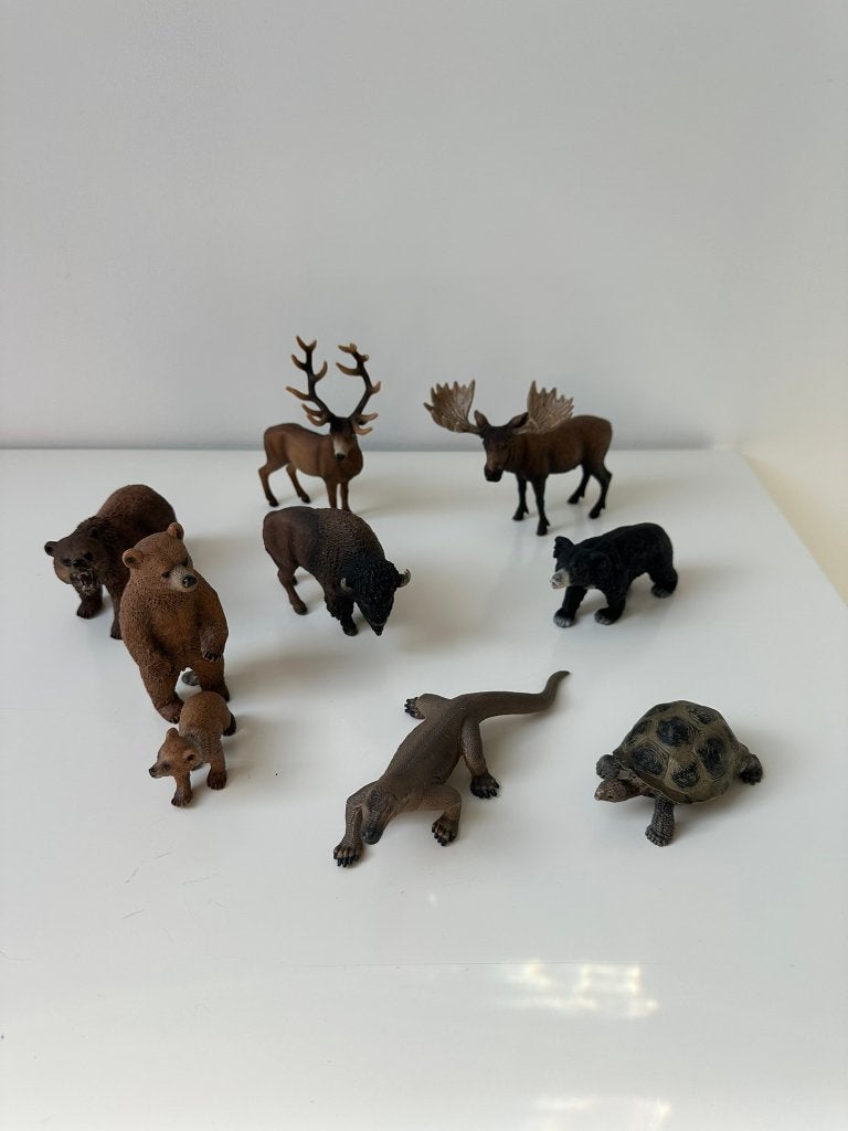 Schleich Amerikaanse dieren, 9 stuks, Ophalen of Verzenden, Zo goed als nieuw, Wild dier, Beeldje of Figuurtje