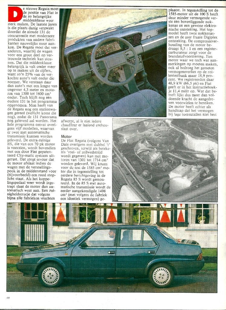 Autovisie test Fiat Regata 85S 1983, Ophalen of Verzenden, Gelezen, Overige merken