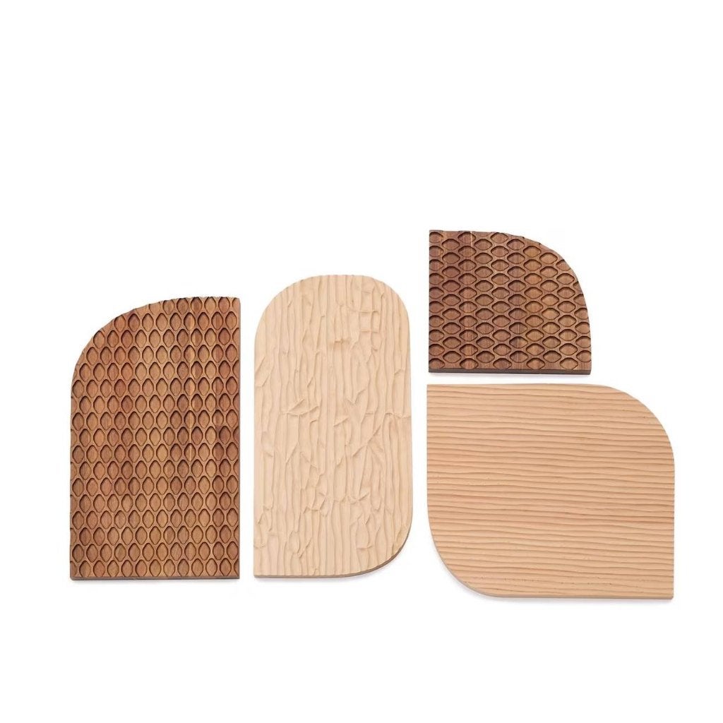 Kave Home Trivax wandpaneel - set van 4, Huis en Inrichting, Woonaccessoires | Wanddecoraties, Ophalen, Hout, Nieuw, Wandbord of Wandpaneel