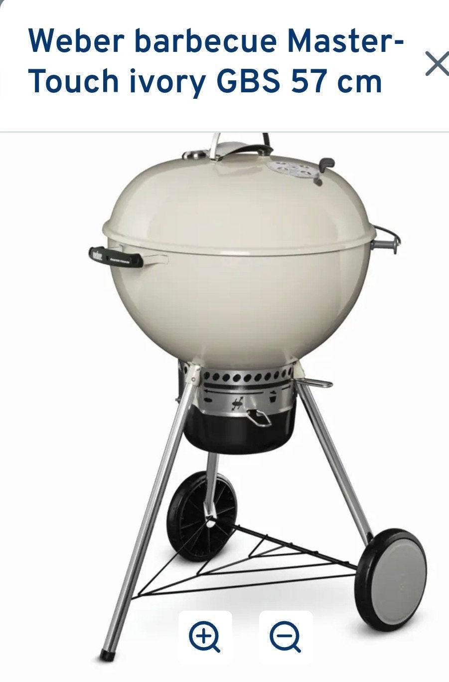 Weber Master-Touch GBS 57 cm BBQ - Ivoor, Ophalen, Gebruikt, Weber