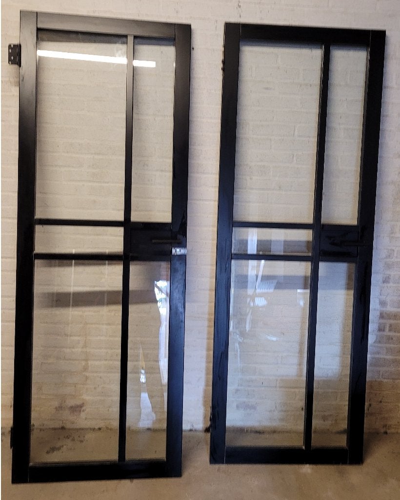 2 zwarte designdeuren met glas, Ophalen, Gebruikt, Minder dan 80 cm, Binnendeur