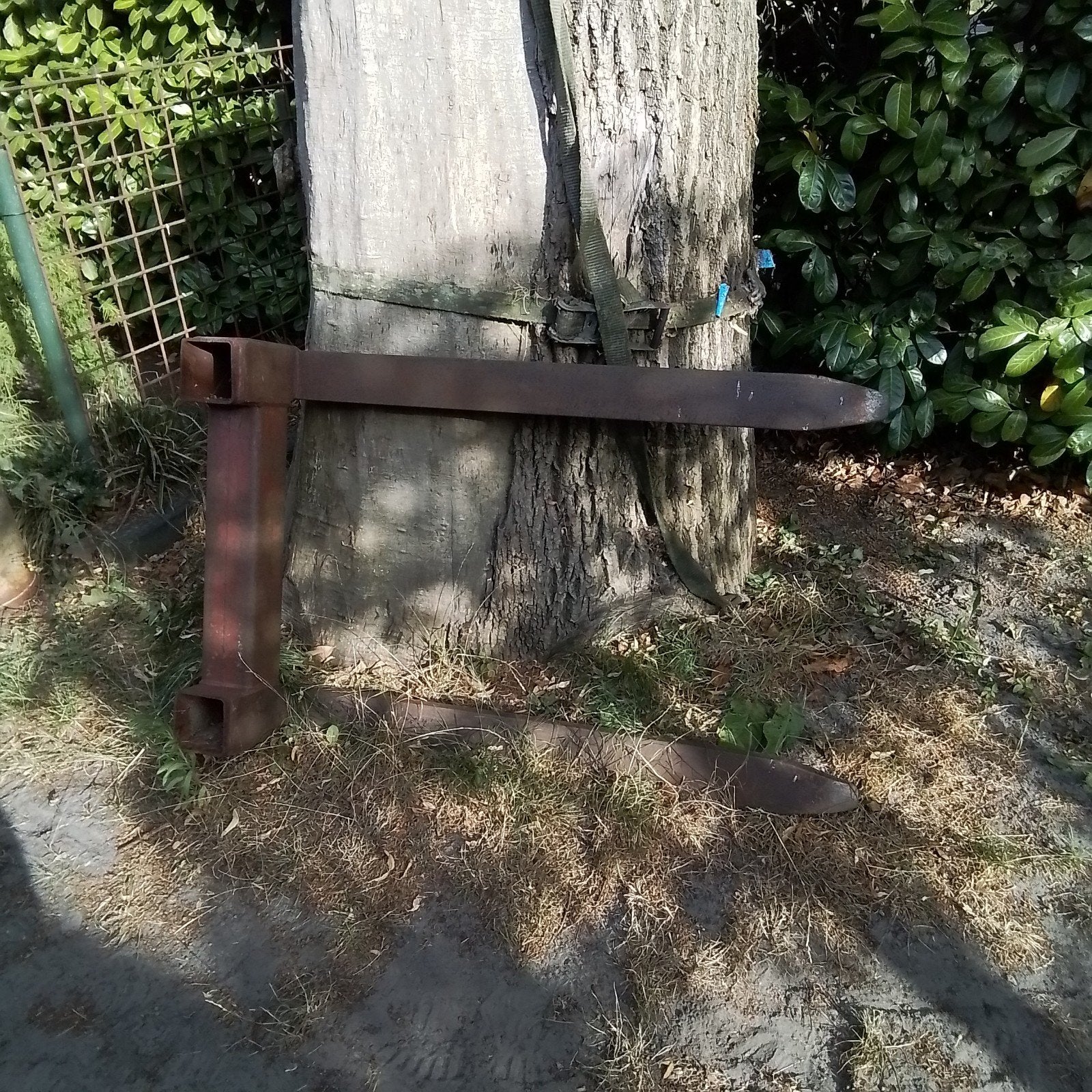 zware metalen heflatten palletdrager palletvork, Ophalen, Gebruikt