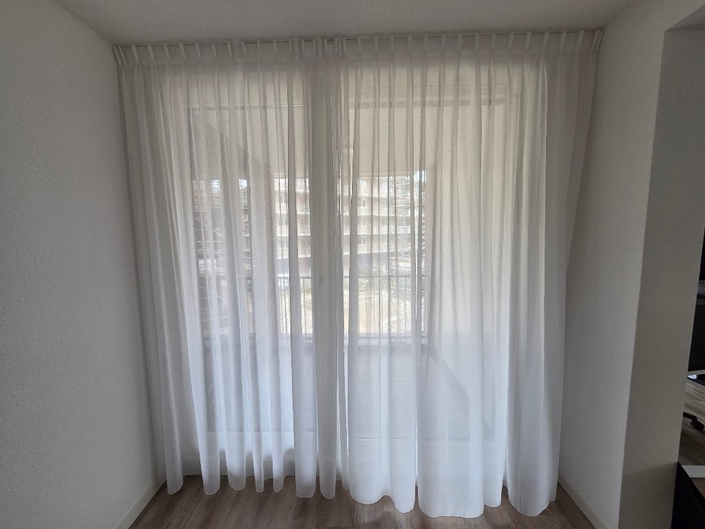 Gordijnen vitrage Laura wit Kwantum, Ophalen, 100 tot 150 cm, 200 cm of meer, Wit