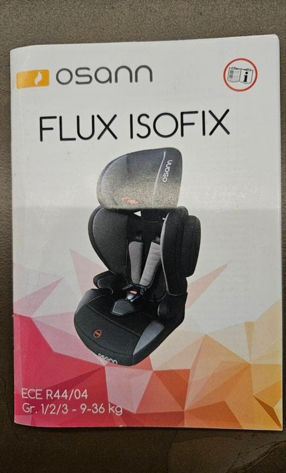 Osann Flux Isofix autostoel 9-36kg zwart/grijs, Kinderen en Baby's, Autostoeltjes, Gebruikt, Zijbescherming, 9 t/m 36 kg, Isofix
