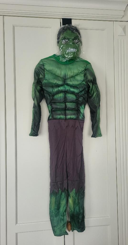 Nieuw! Hulk pak, verkleedpak, 3D, groen, paars, maat 122/128, Ophalen of Verzenden, Nieuw, 122 t/m 128, Jongen of Meisje