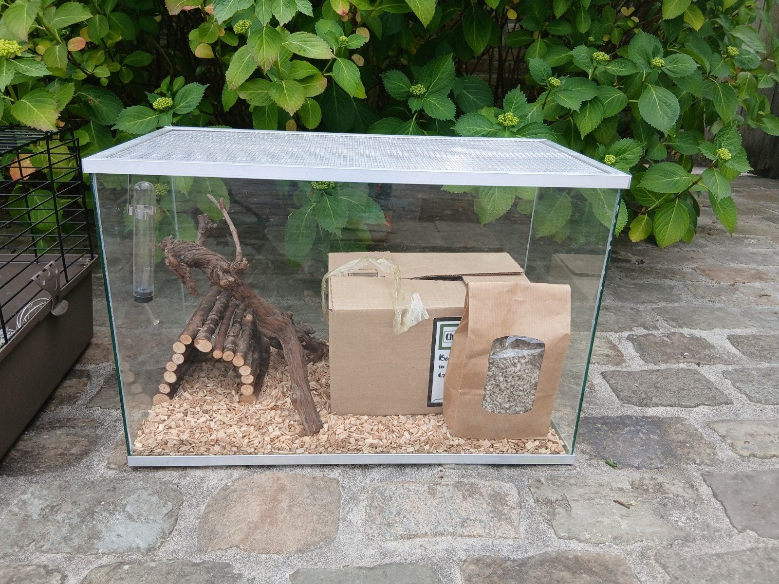 Prachtig hamsterhuis van glas met metalen rooster, Ophalen of Verzenden, Minder dan 75 cm, Kooi, Minder dan 60 cm