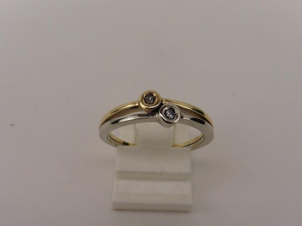 Gouden damesring met briljant                             G7, Gebruikt, ., Ophalen of Verzenden, Met edelsteen