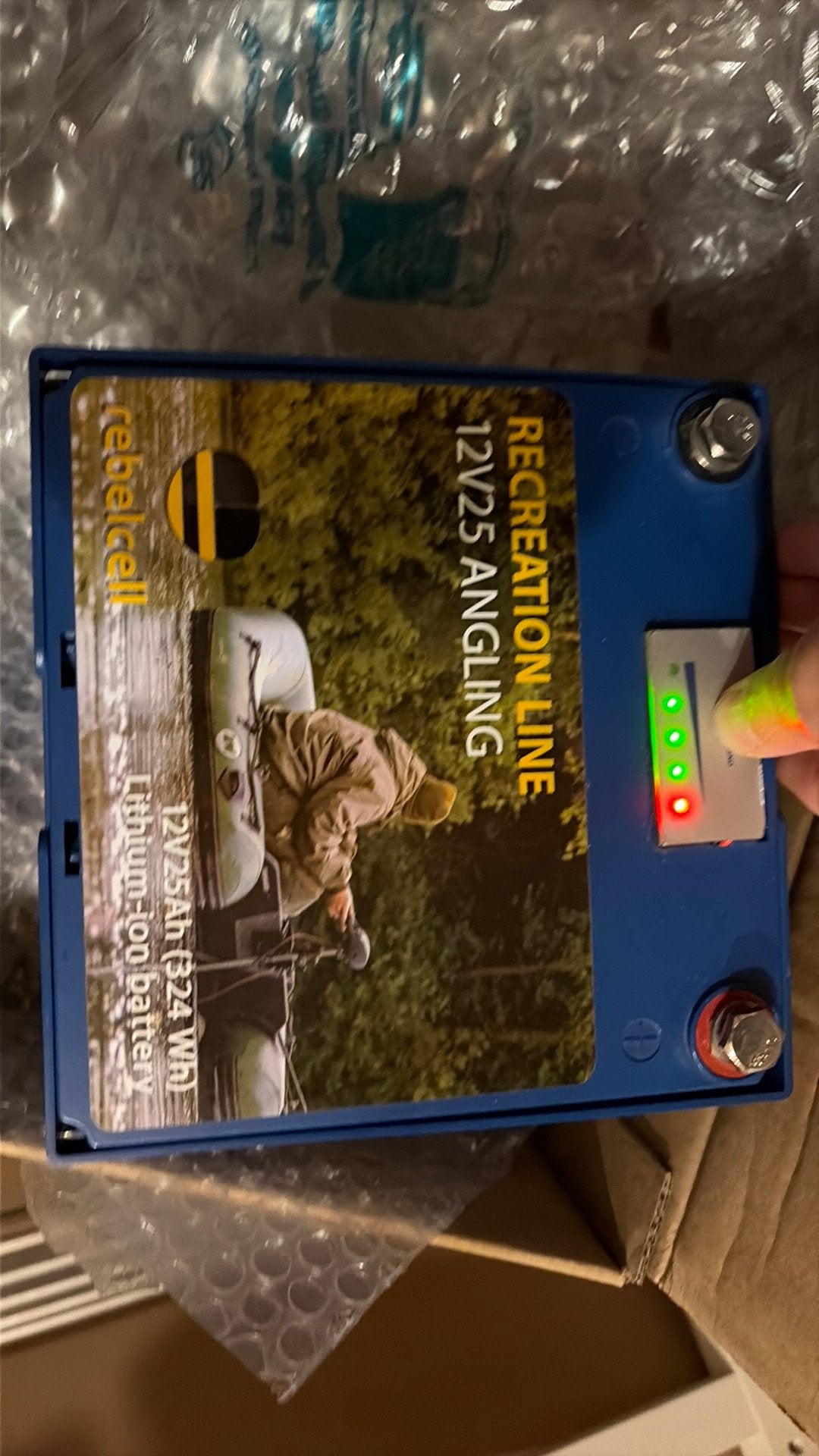 2 Rebelcell 12v 25Ah Lithium accu’s met lader, Watersport en Boten, Ophalen of Verzenden, Gebruikt