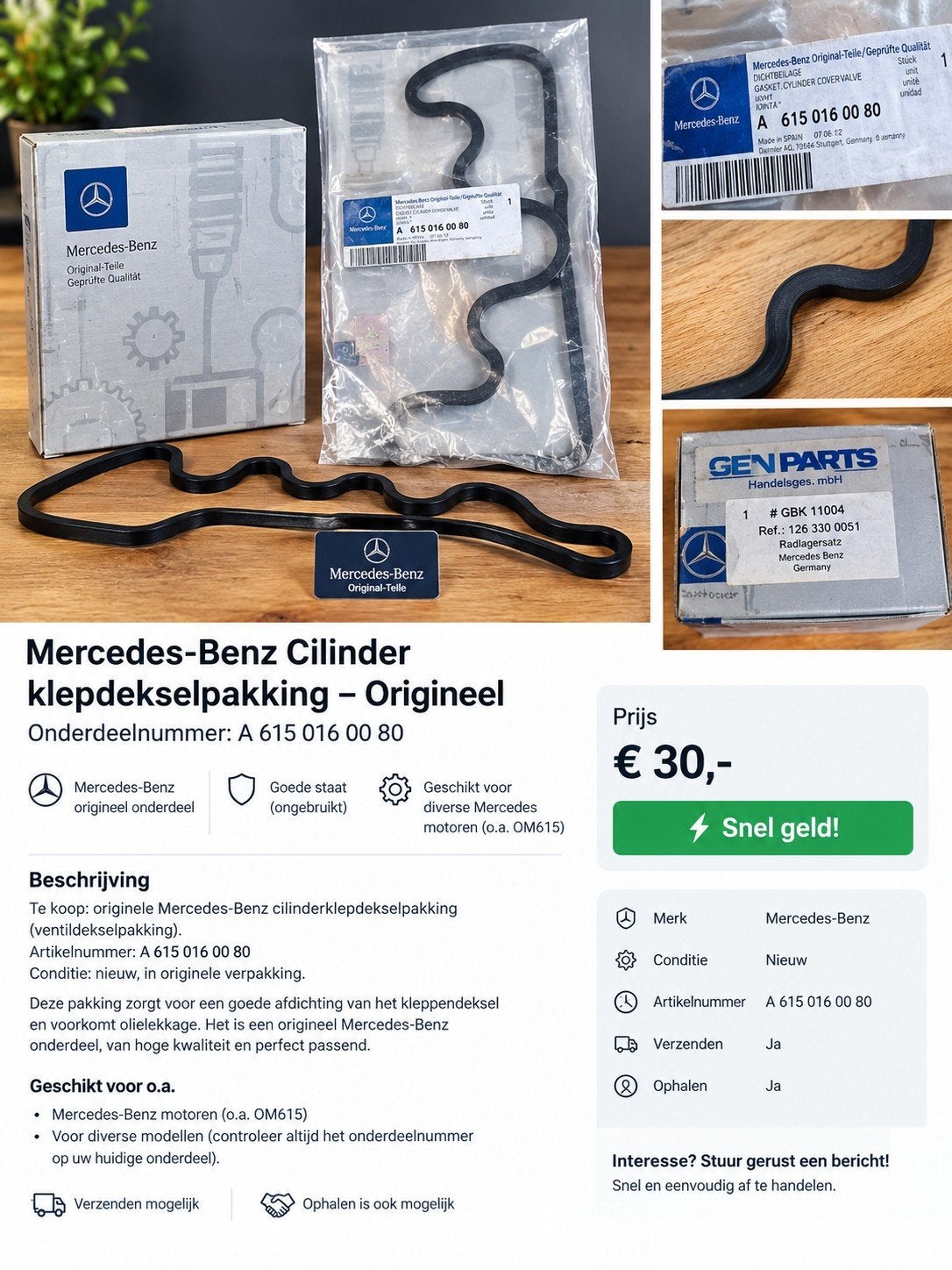 Nieuwe Mercedes-Benz cilinderklepdekselpakking, Ophalen of Verzenden, Nieuw, Mercedes-Benz