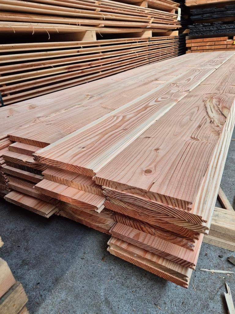 Te koop 30st douglas groef en veer planken vellingdelen 4mtr, Tuin en Terras, Palen, Balken en Planken, Ophalen of Verzenden, Nieuw