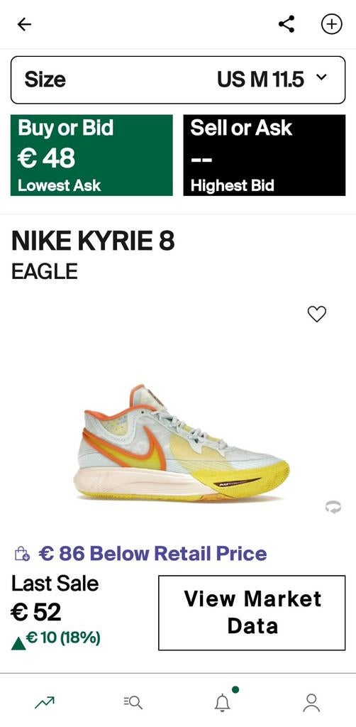 Nike Kyrie 8 Eagle Sneakers - US M 11.5, Ophalen of Verzenden, Nieuw