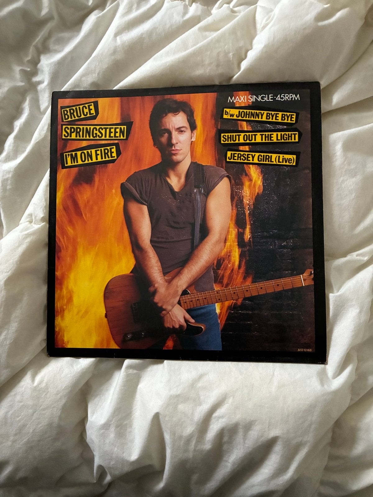 Bruce Springsteen - I'm On Fire / Johnny Bye Bye (Maxi-Singl, Cd's en Dvd's, Vinyl Singles, Gebruikt, Ophalen of Verzenden, Pop