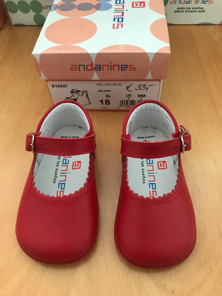 Andanines Rode Leren Babyschoentjes Maat 18, Nieuw, Rood, Andanines, Ballerina's