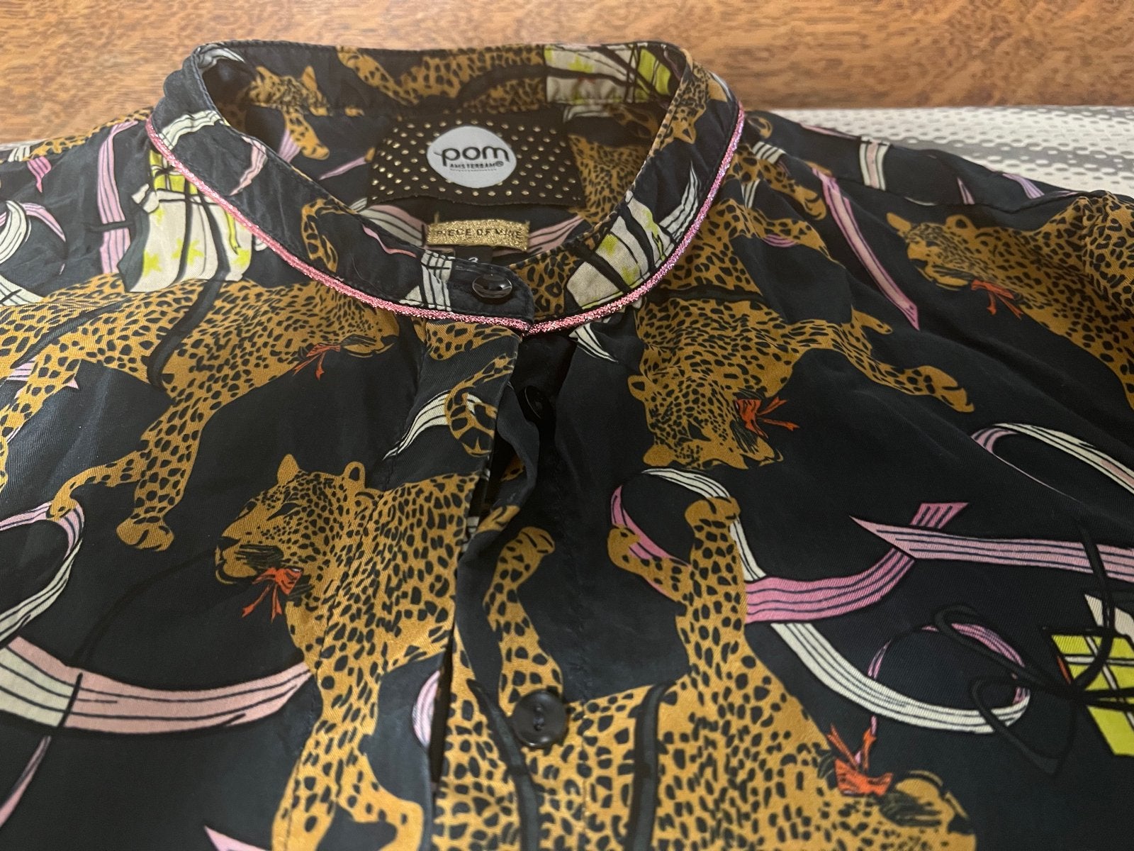 POM Amsterdam blouse met luipaardprint - Maat M, Verzenden, Gedragen, Maat 38/40 (M), Zwart