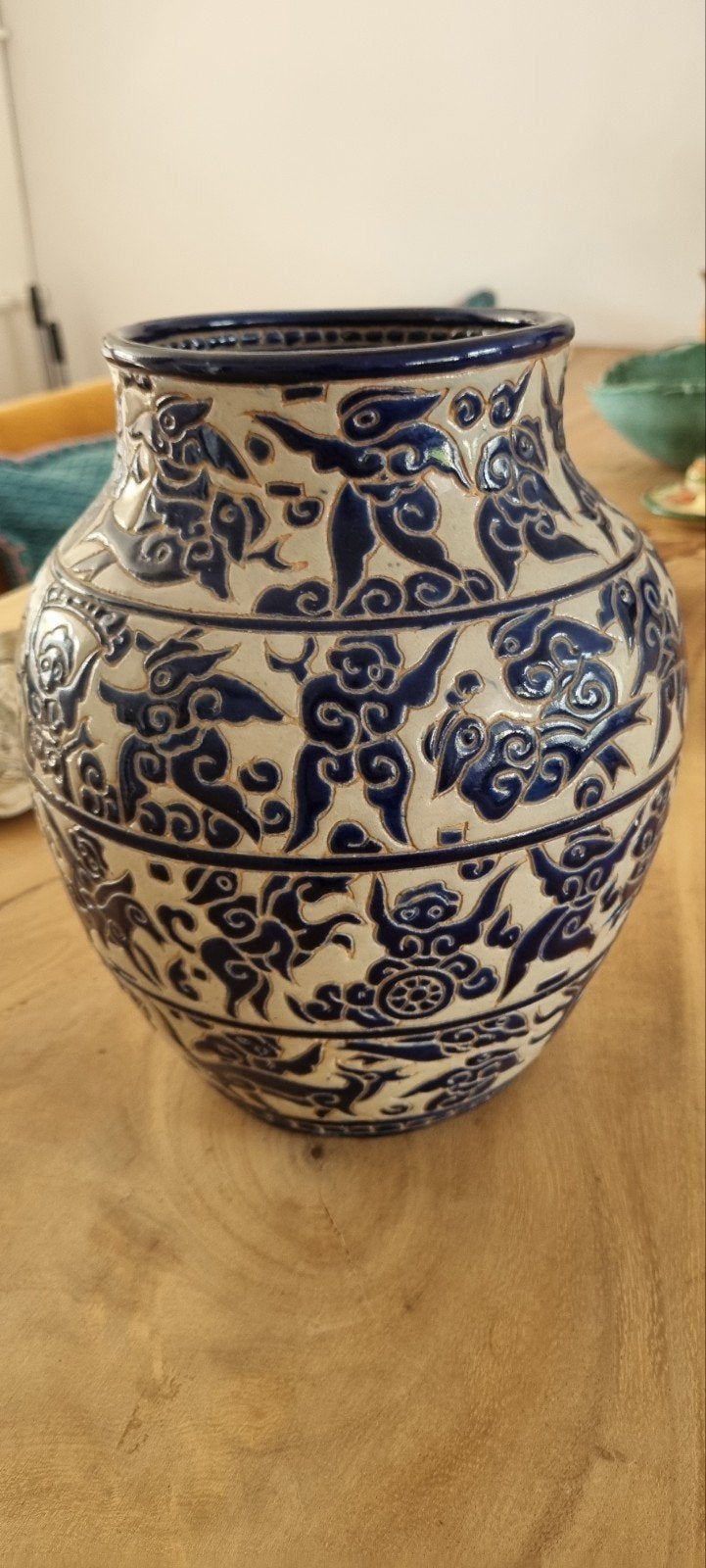 Antieke Bien Hoa Art Deco vaas Vietnam/ indochina ca 1930, Ophalen