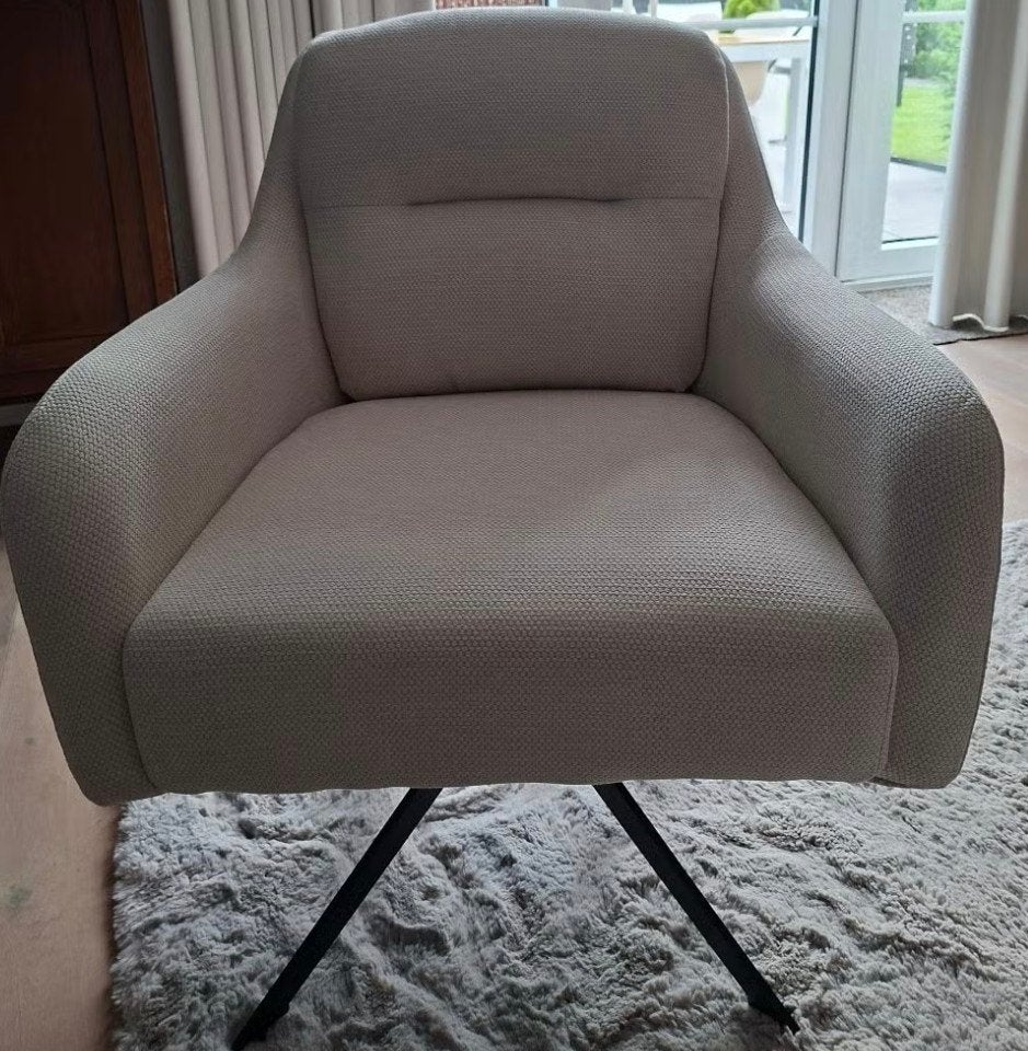Fauteuil draaibaar beige, Huis en Inrichting, Ophalen, Minder dan 75 cm, Zo goed als nieuw, Stof