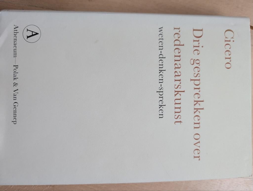 Cicero: Drie gesprekken over redenaarskunst, Ophalen of Verzenden, Gelezen, Cicero, Nederland