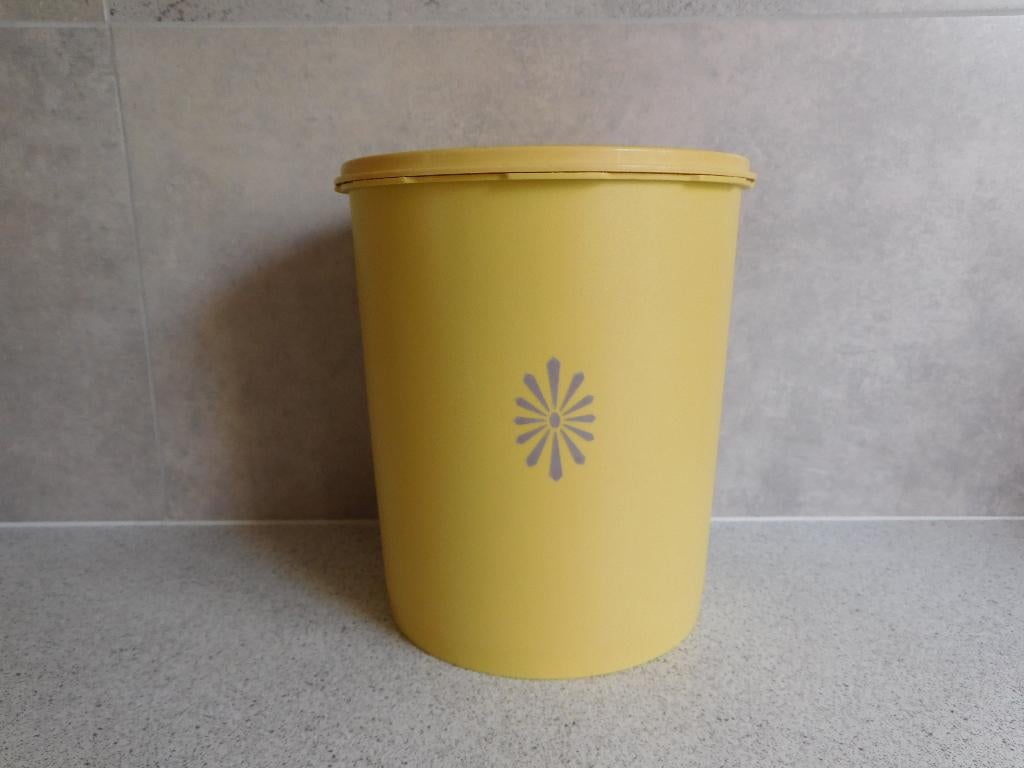 Tupperware Servalier Voorraadbus 22 cm. Geel, Huis en Inrichting, Keuken | Tupperware, Ophalen of Verzenden, Zo goed als nieuw