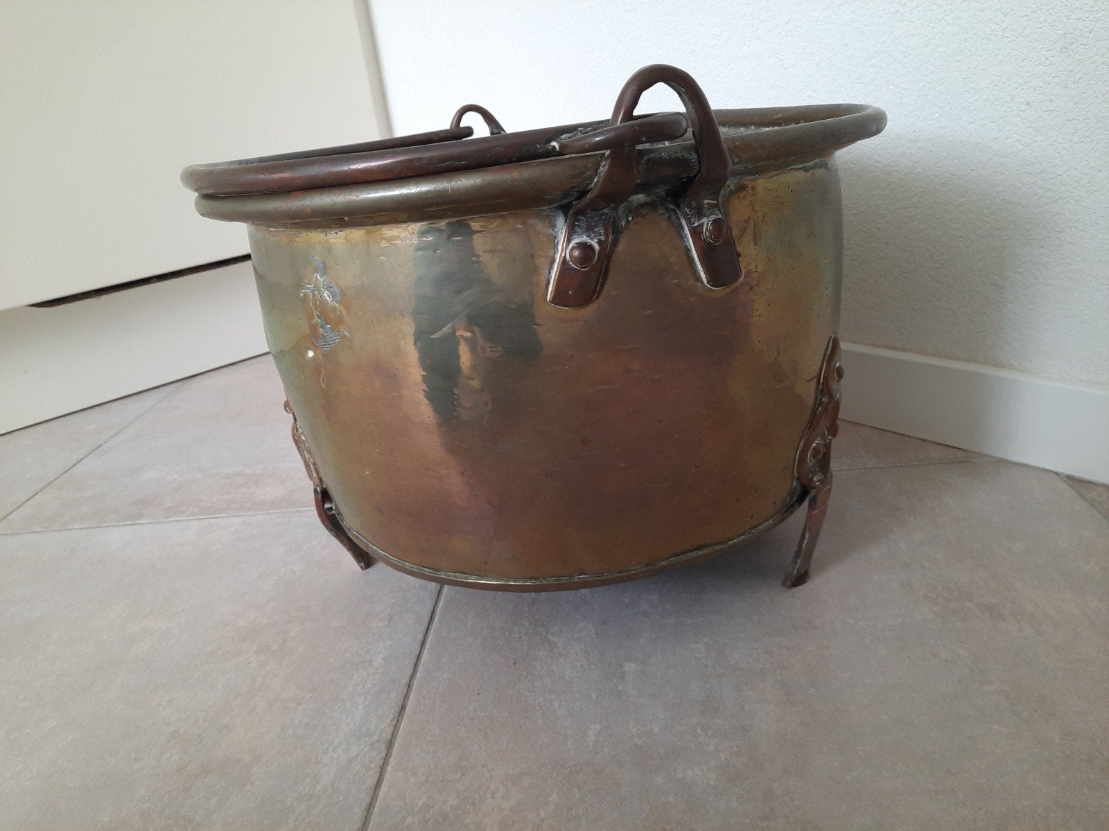 koperen ketel, koperen haardbak, Ophalen, Koper