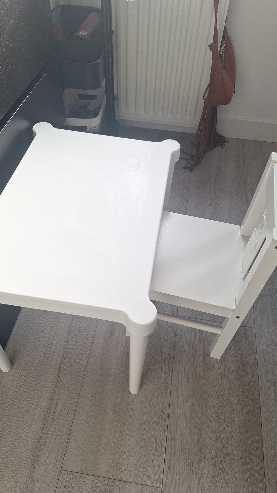 Kinderbureau met stoel - wit hout, Kinderen en Baby's, Ophalen, Gebruikt, Tafel(s) en Stoel(en)