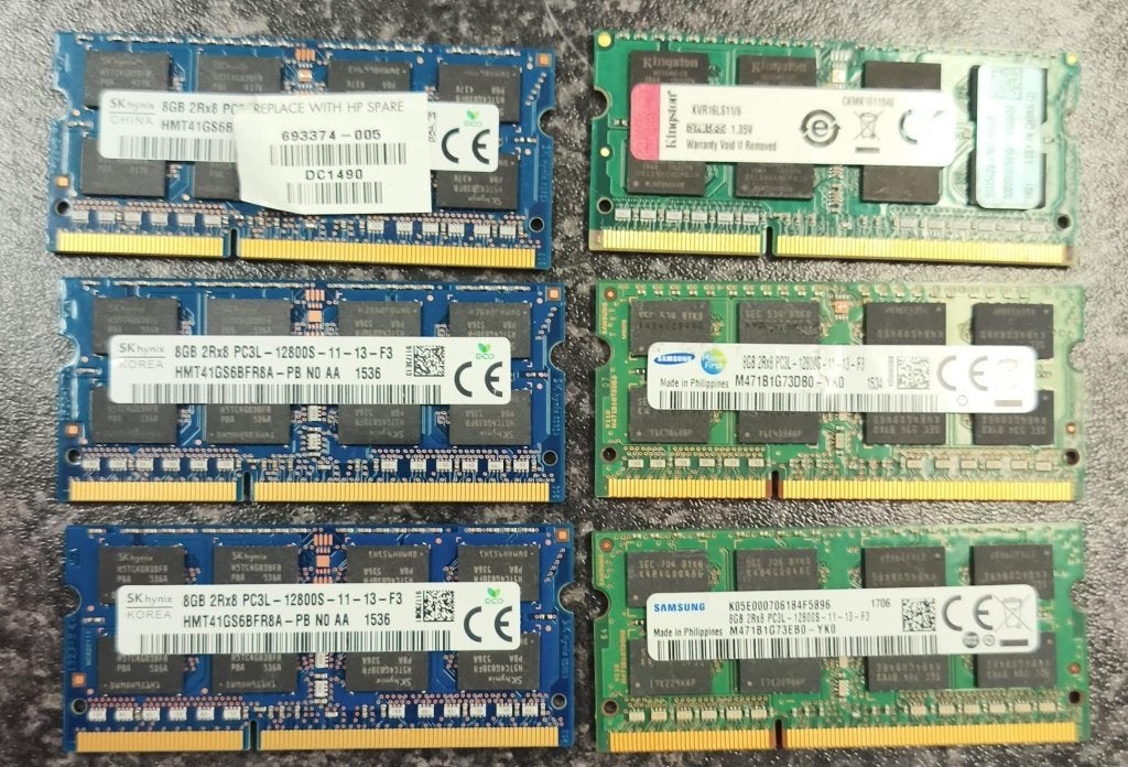 Diverse werkende RAM modules uit laptops (DDR3L 8GB), Computers en Software, Gebruikt, 8 GB, DDR3, Ophalen of Verzenden