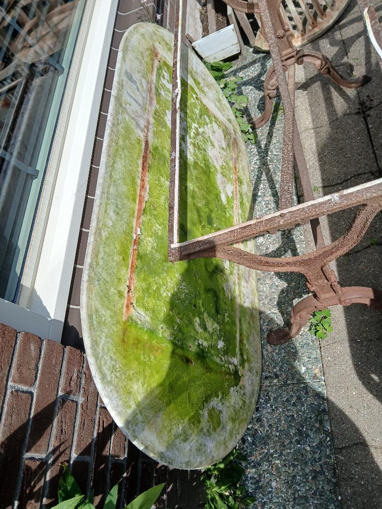 Antieke gietijzeren tafel, Ophalen, Gebruikt, Ovaal, Overige materialen