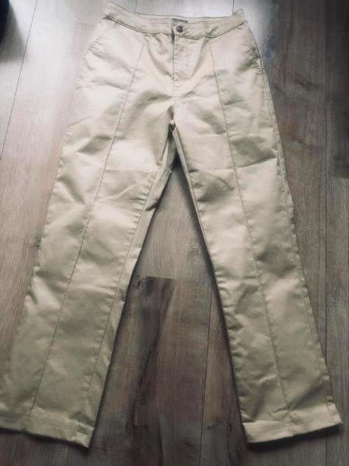 NORAH beige broek maat 36 met ingenaaide vouw, Beige, Ophalen of Verzenden, Zo goed als nieuw, Maat 36 (S)