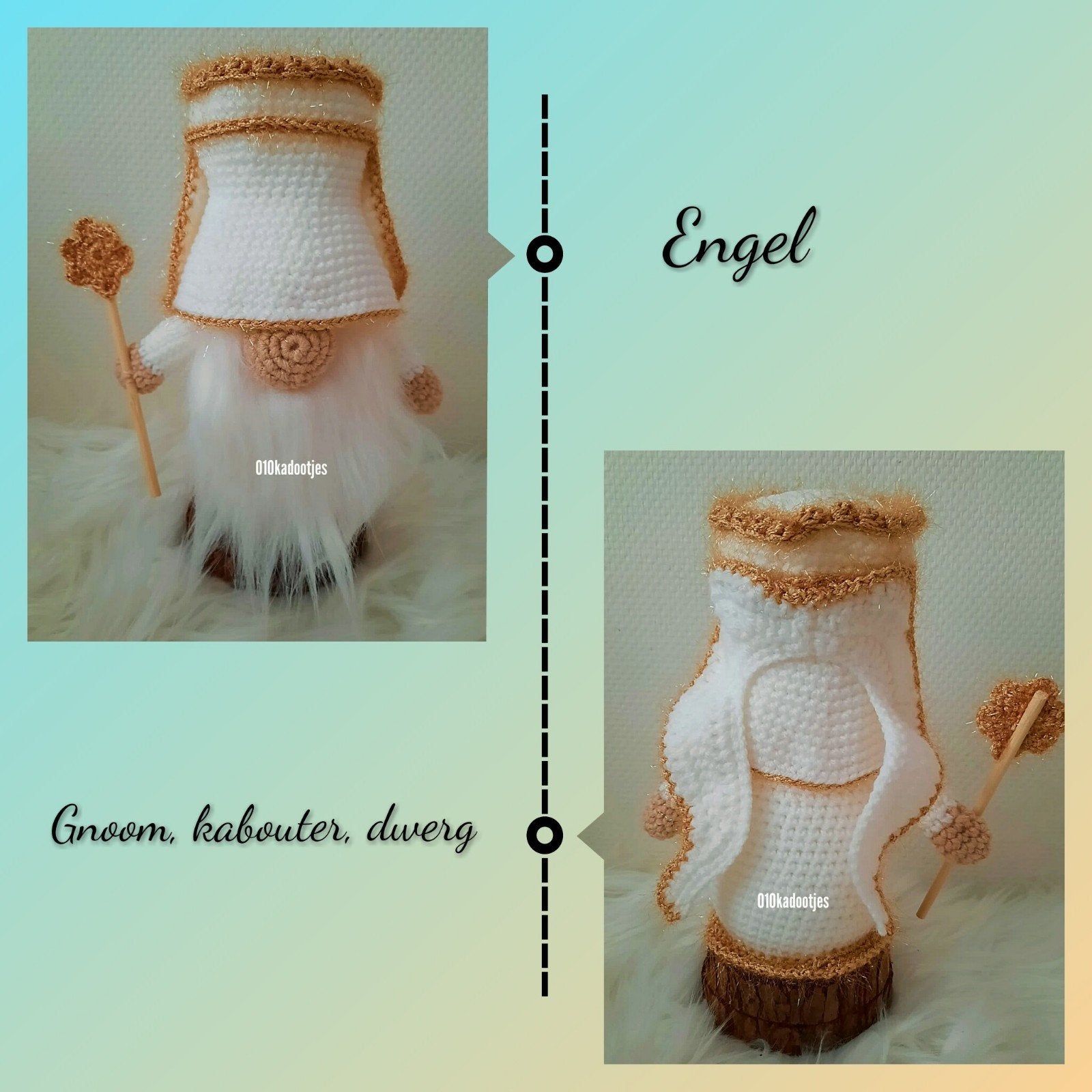 Nieuwe zelfgehaakte knuffels. Lieve engel gnoom, dwerg., Hobby en Vrije tijd, Breien en Haken, Ophalen of Verzenden, Nieuw, Haken