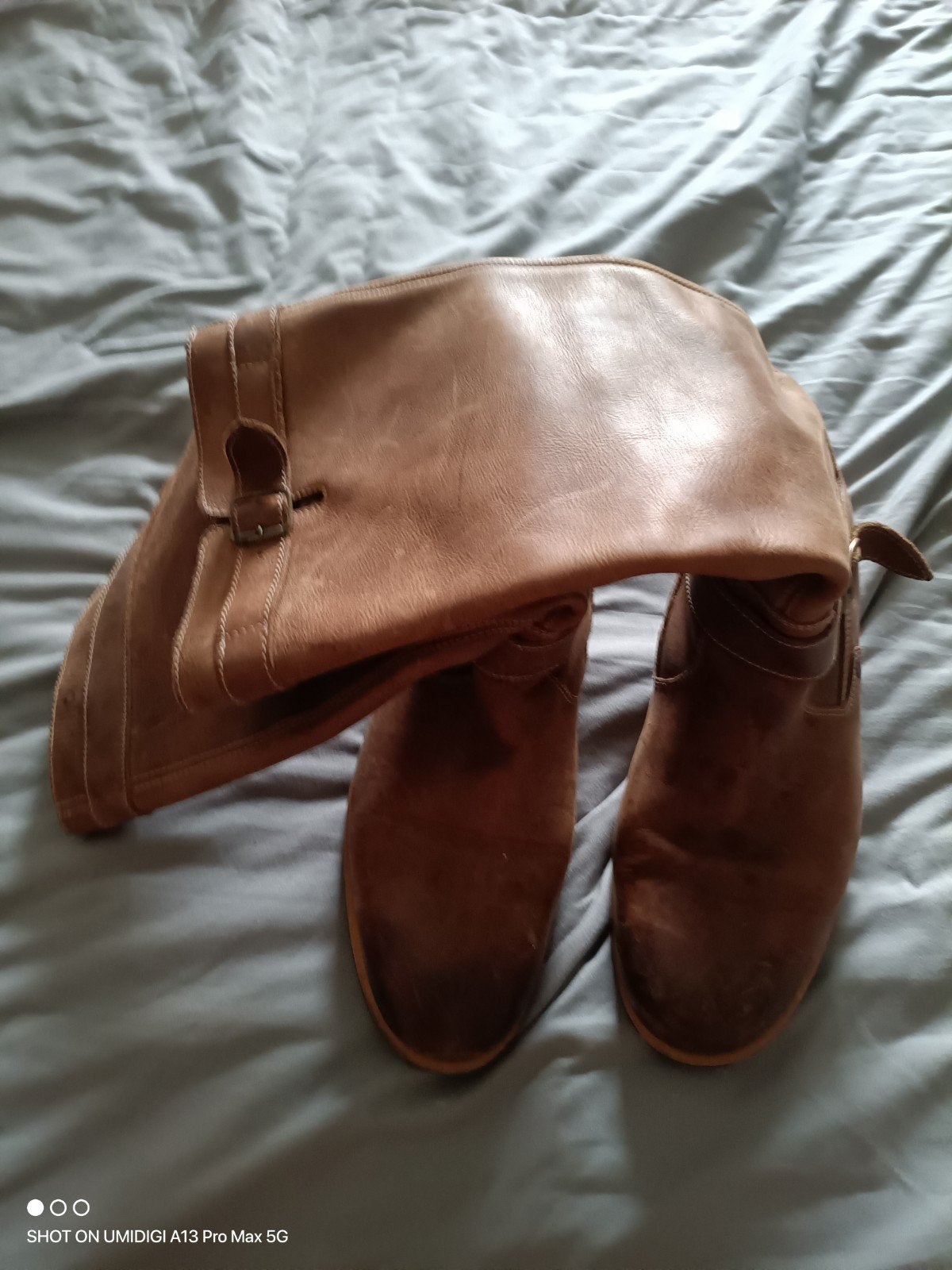 lederen heren laarzen, Bruin, Boots, Ophalen of Verzenden, Zo goed als nieuw