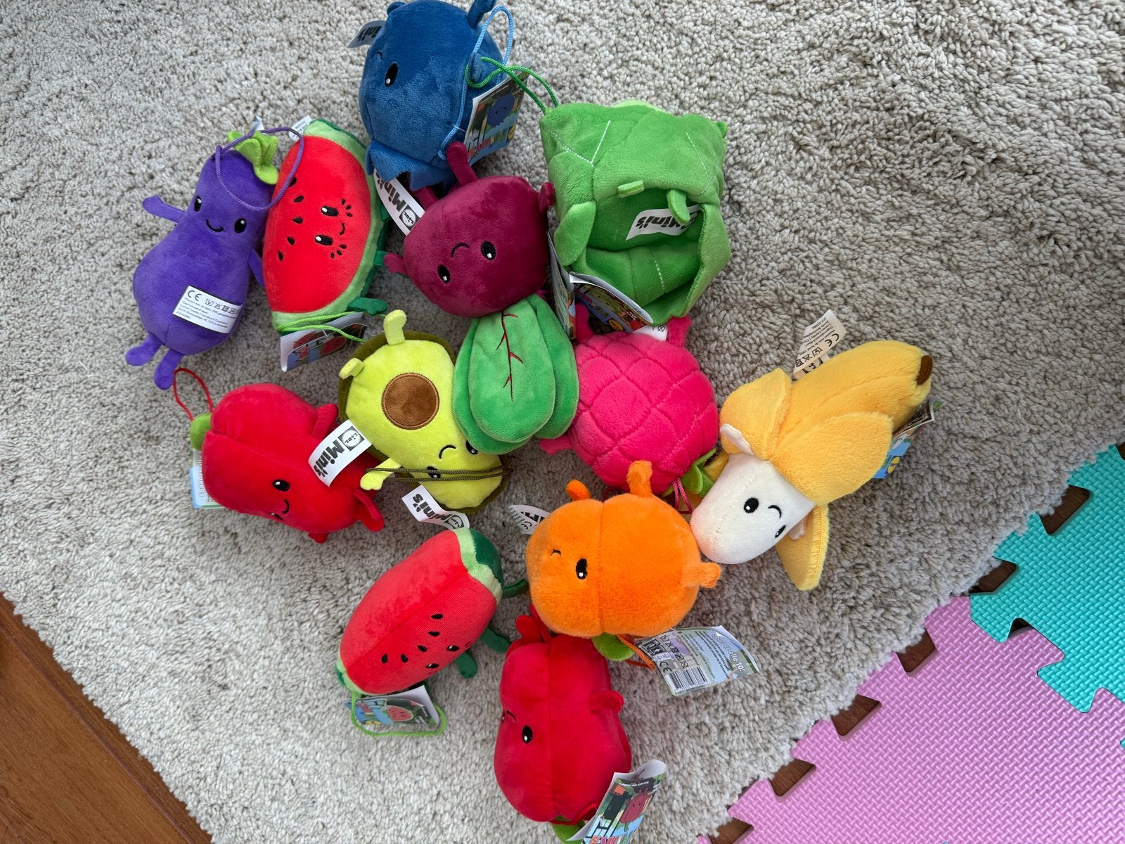 Mini's knuffels: fruit en groente collectie, Ophalen, Overige merken, Overige karakters, Overige typen