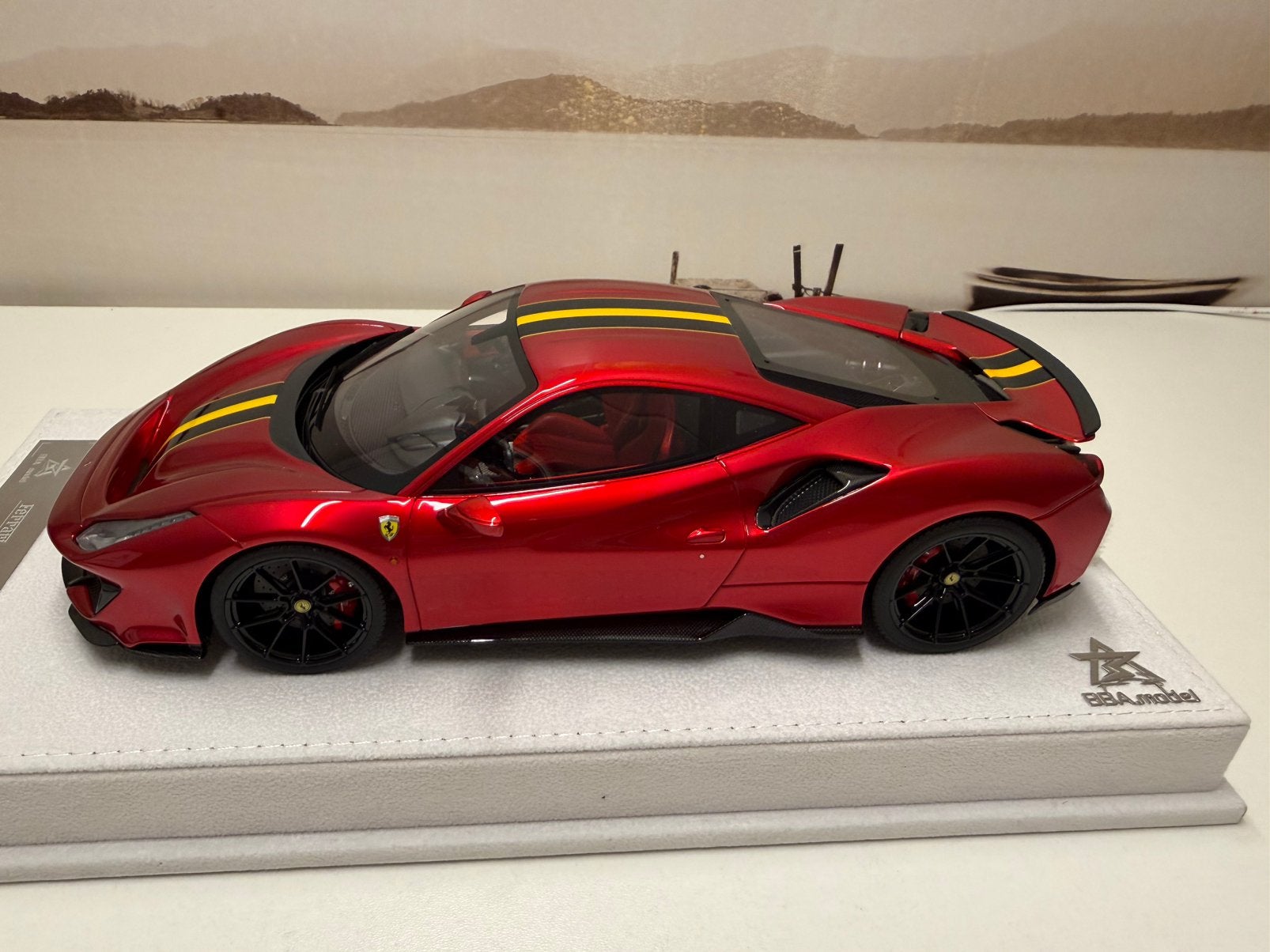 1:18 BBA Ferrari 488 PISTA Metallic Red, Ophalen of Verzenden, Nieuw, Auto, Overige merken